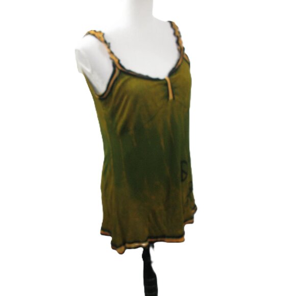 Rising International "Peace" Tie Dye Knit Tank Top Size Large - Picture 5 of 6